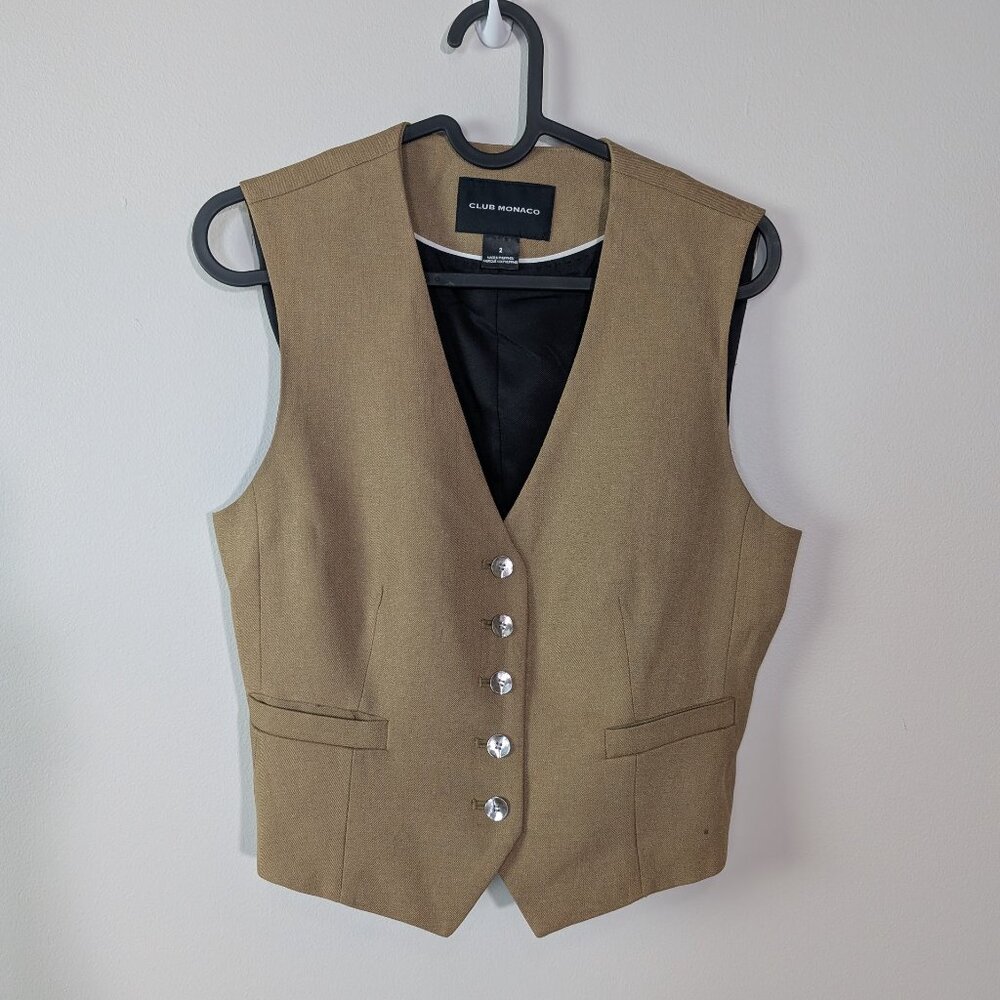 Club Monaco Flawless Tailored Vest Beige Size XS